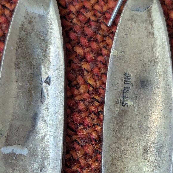 Vintage Gibson Gene Navajo Sterling Silver Earrings Native American Dancer Boho - Picture 5 of 8